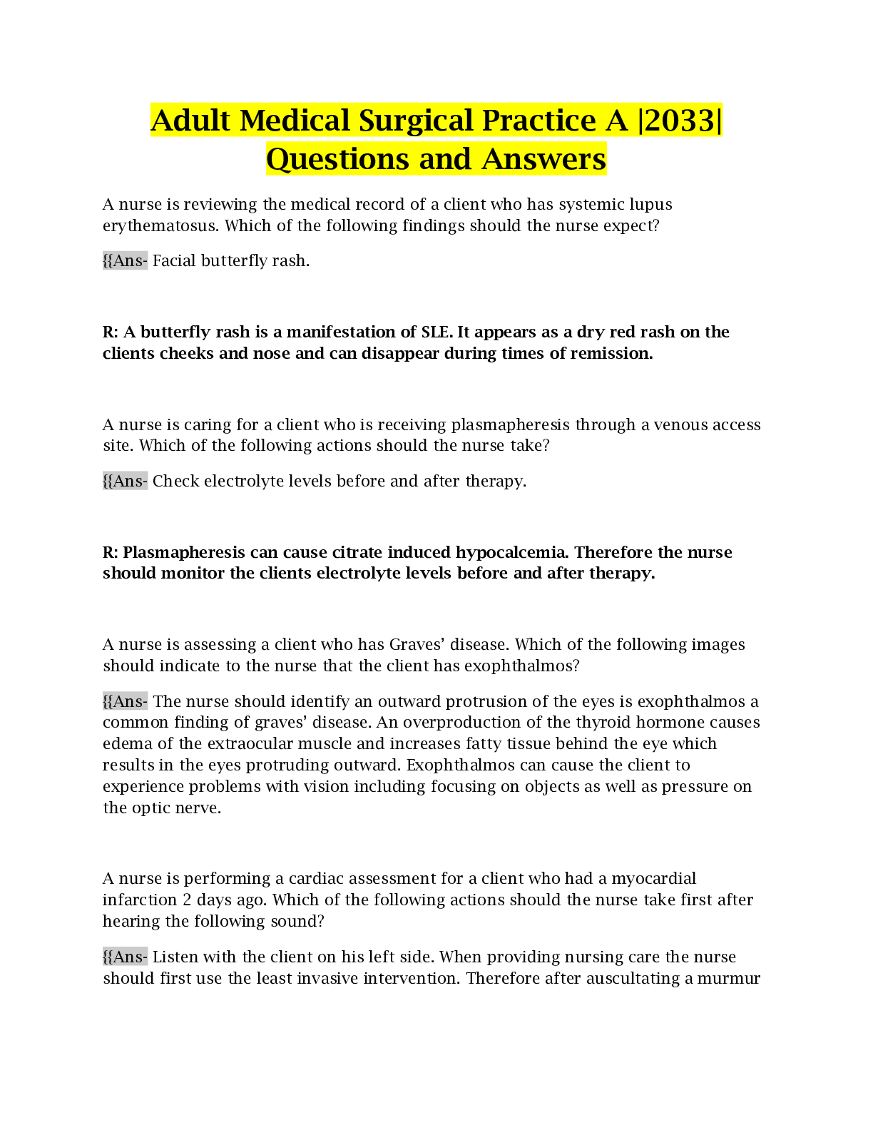 Preview image for Adult Medical Surgical Practice A